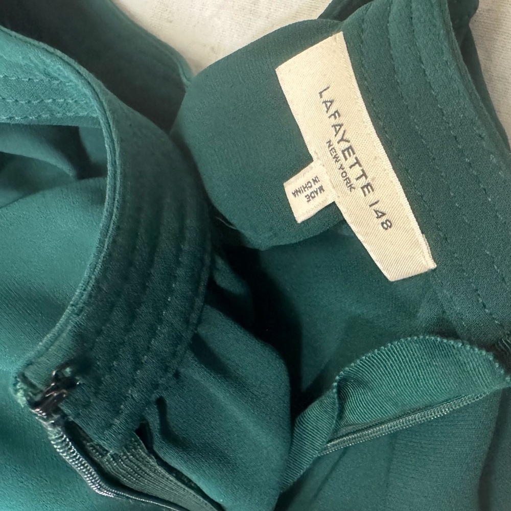 Lafayette 148 New York Teal Long Sleeve Dress - Picture 16 of 16